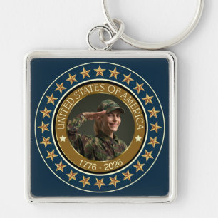 USA 250th Anniversary I Patriotic 1776-2026 Key Ring