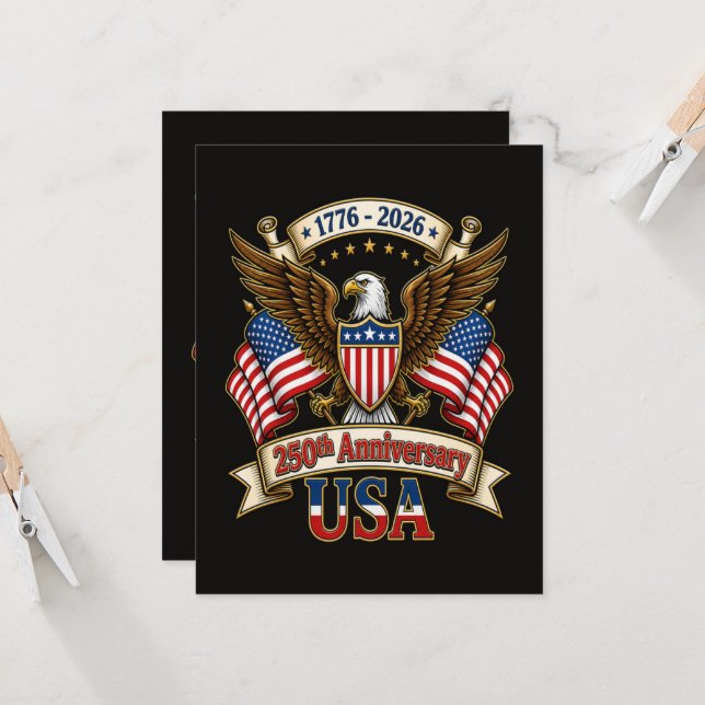 USA 250th Anniversary Invitation (Front/Back In Situ)