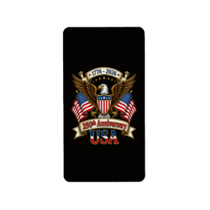 USA 250th Anniversary Label