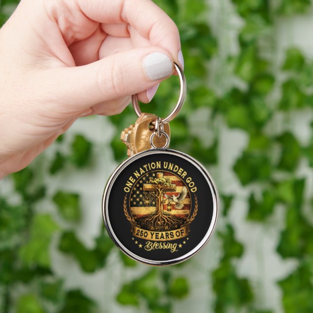USA 250th Anniversary One Nation Under God  Key Ring (Hand)