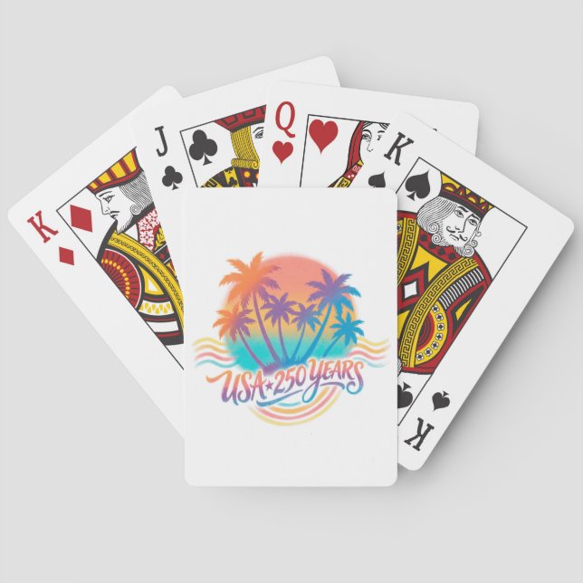 USA 250th anniversary Palm Trees  Playing Cards (Back)