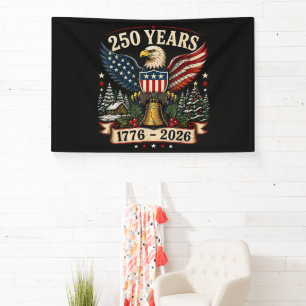 USA 250th Anniversary Patriotic Christmas Eagle Banner