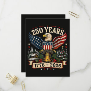 USA 250th Anniversary Patriotic Christmas Eagle Invitation Postcard