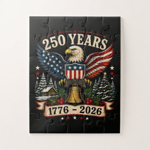 USA 250th Anniversary Patriotic Christmas Eagle Jigsaw Puzzle