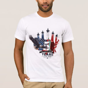 USA 250th Anniversary Patriotic Eagle Fighter Jet T-Shirt