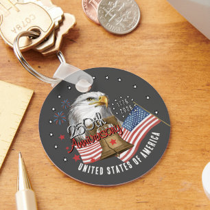 USA 250th Anniversary Patriotic Eagle Keychain
