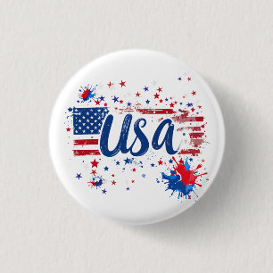 USA 250th Anniversary patriotic graphic 3 Cm Round Badge