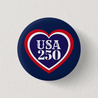 USA 250th Anniversary Patriotic Red White Blue 3 Cm Round Badge