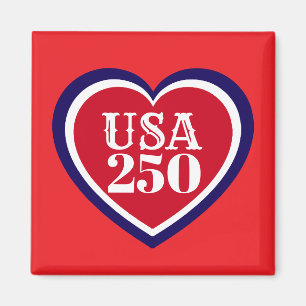 USA 250th Anniversary Patriotic Red White Blue Magnet