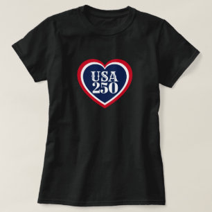 USA 250th Anniversary Patriotic Red White Blue T-Shirt
