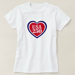USA 250th Anniversary Patriotic Red White Blue T-Shirt