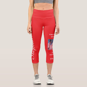 USA 250th Anniversary personalised yoga Capri Leggings