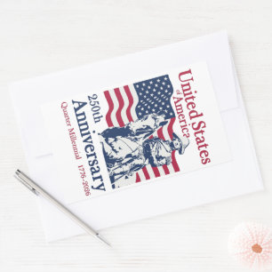 USA 250th Anniversary Semiquincentennial 1776-2026 Rectangular Sticker