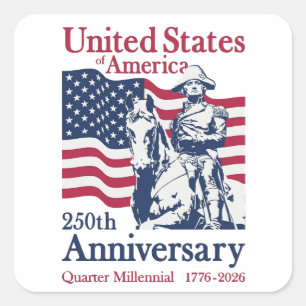 USA 250th Anniversary Semiquincentennial 1776-2026 Square Sticker