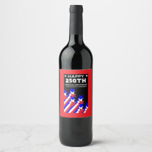 USA 250th Anniversary Semiquincentennial Party Wine Label