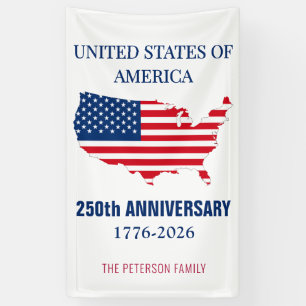 USA 250th Anniversary Semiquincentennial Patriotic Banner