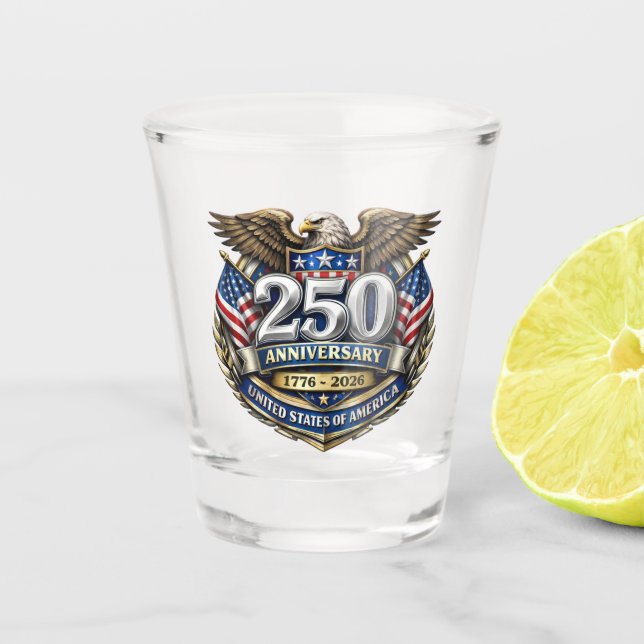 USA 250th Anniversary Shot Glass (Front)