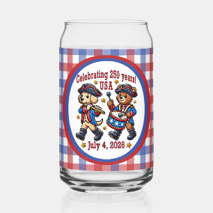 USA 250th Anniversary Souvenir - Patriotic  Can Glass