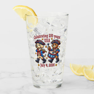 USA 250th Anniversary Souvenir - Patriotic Glass