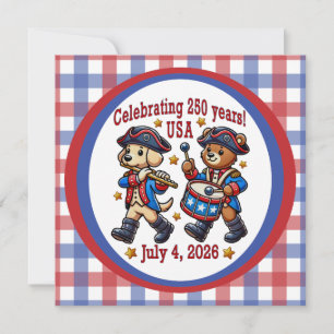 USA 250th Anniversary Souvenir - Patriotic Invitation