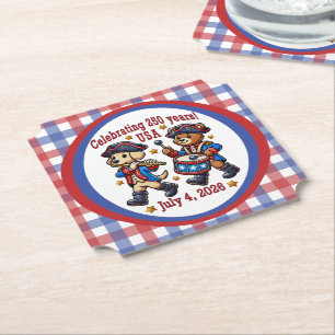 USA 250th Anniversary Souvenir - Patriotic  Paper Coaster