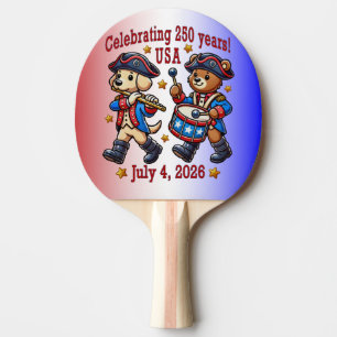 USA 250th Anniversary Souvenir - Patriotic Ping Pong Paddle