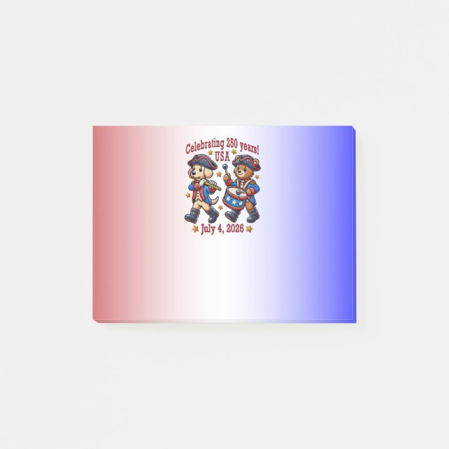 USA 250th Anniversary Souvenir - Patriotic  Post-it Notes (Front)