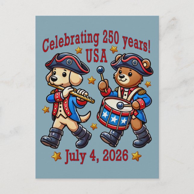 USA 250th Anniversary Souvenir - Patriotic  Postcard (Front)