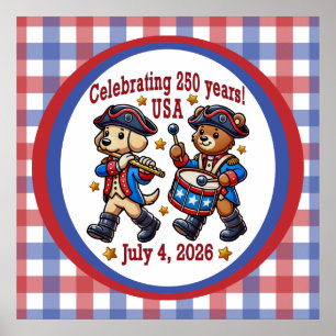 USA 250th Anniversary Souvenir - Patriotic  Poster