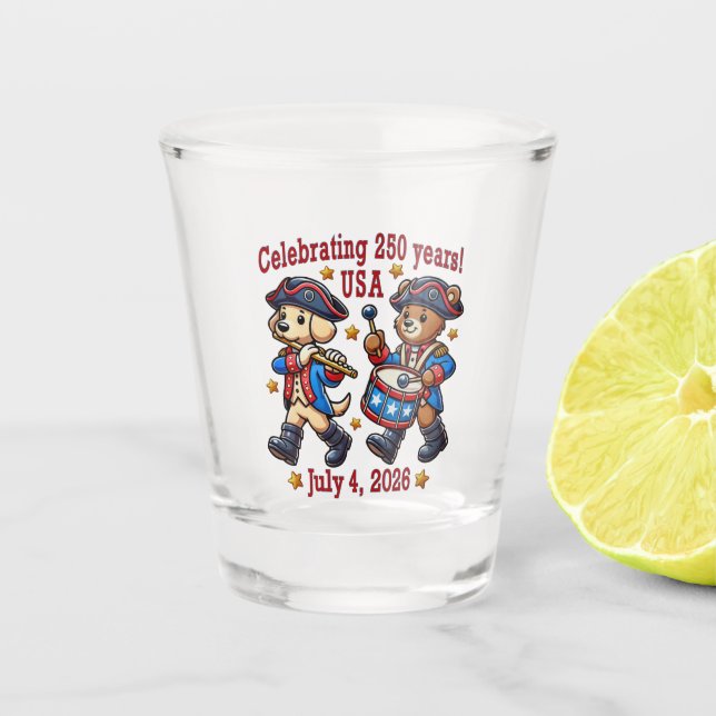 USA 250th Anniversary Souvenir - Patriotic  Shot Glass (Front)