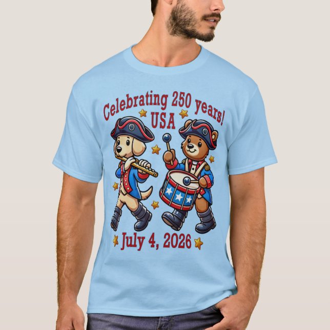 USA 250th Anniversary Souvenir - Patriotic  T-Shirt (Front)