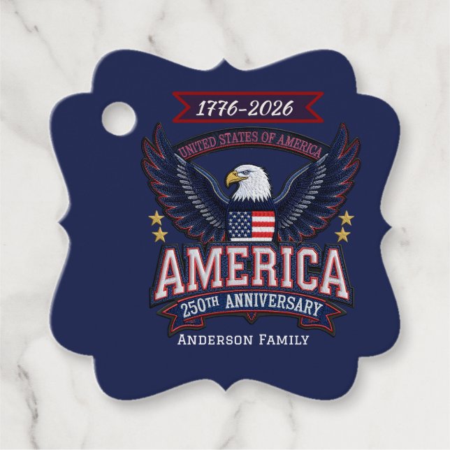 USA 250th Milestone Custom Favour Tags (Front)