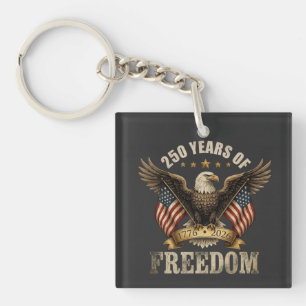USA 250th Years of Freedom Bald Eagle Key Ring