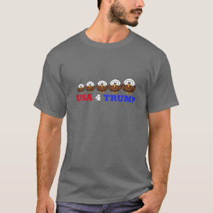 "USA 4 TRUMP" & CARTOON BALD EAGLE ELECTION T-Shirt