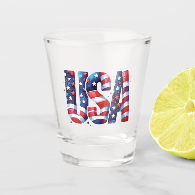 USA 4th July Shot Glass (Front)