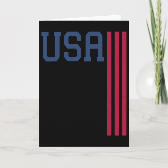Usa 4th Of July American Flag  Card (Front)