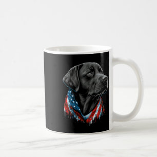 Usa 4th Of July Black Patriotic American Labrador Coffee Mug