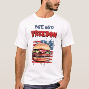 USA 4th of July Burgers Grill, Chill & Celebrate T-Shirt