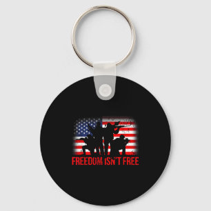 Usa 4th of july for men freedom is not a veteran key ring