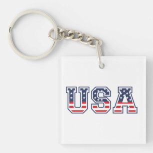 USA 4th Of July Independence Day Key Ring