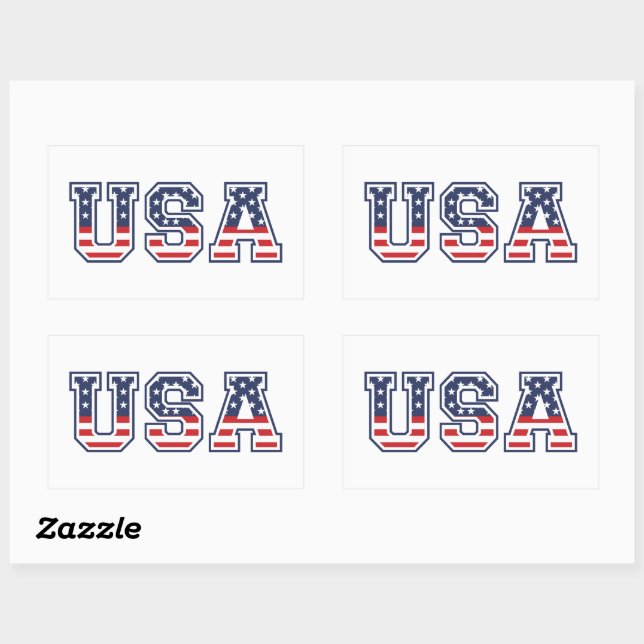 USA 4th Of July Independence Day Rectangular Sticker (Sheet)