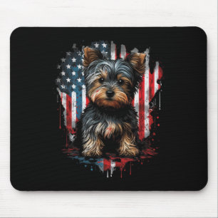 Usa 4th Of July Patriotic American Yorkshire Terri Mouse Pad