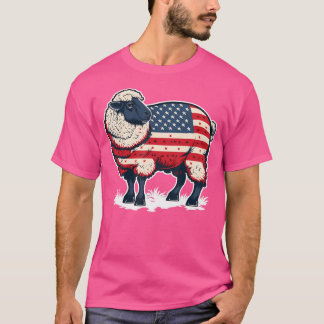 Usa 4Th Of July Sheep On Patriotic American Sheep T-Shirt