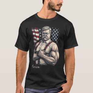 USA 4th Of July Teddy Roosevelt Workout Muscles 2 T-Shirt