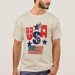USA 5 Star Patriotic Design – American Pride Gift  T-Shirt