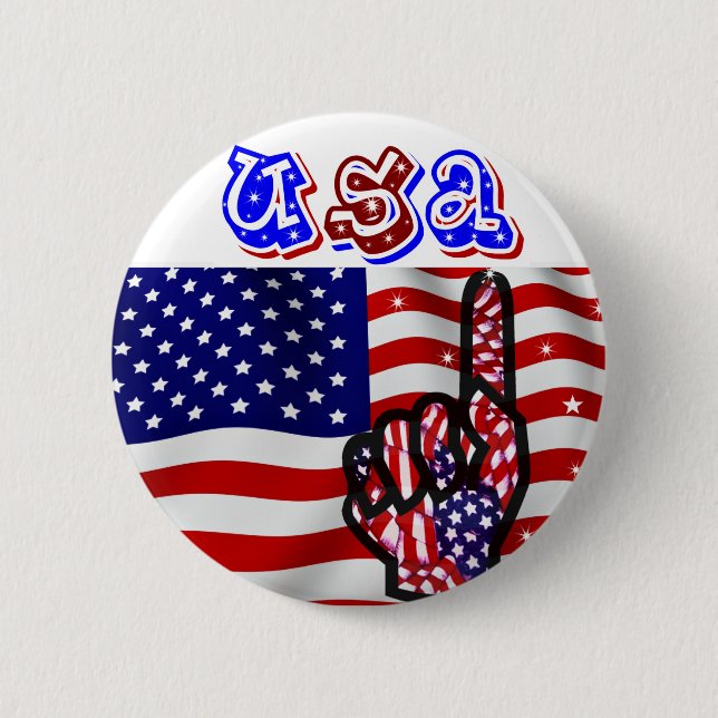 USA!_ 6 CM ROUND BADGE (Front)