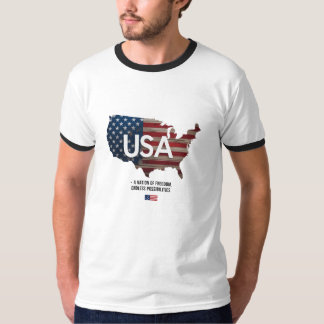 USA – A Nation of Freedom | Retro Patriotic Ringer T-Shirt