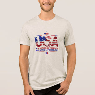 USA – A Nation of Freedom   Tri-Blend Patriotic Be Shirt