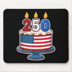 Usa Aamerica 250th Birthday Cake Patriotic Mouse Pad