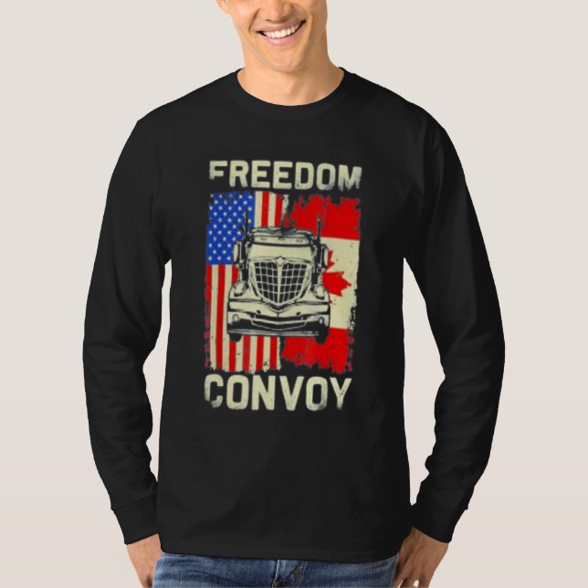 Usa Aanerica Canada Flag Freedom Convoy 2022 For A T-Shirt (Front)